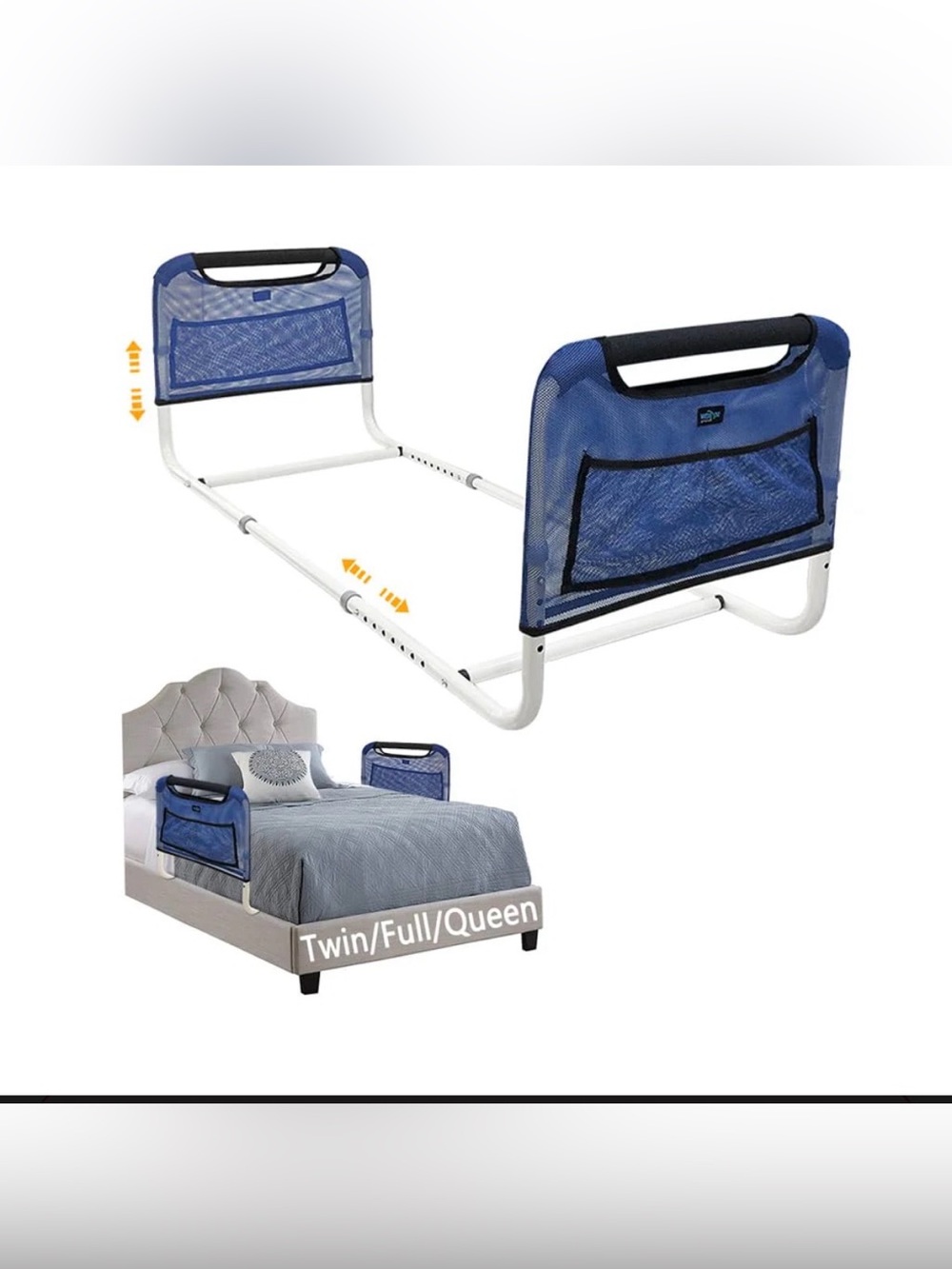 Double Bed Rail, Dual Side Bed Rails for Elderly Adults Safety